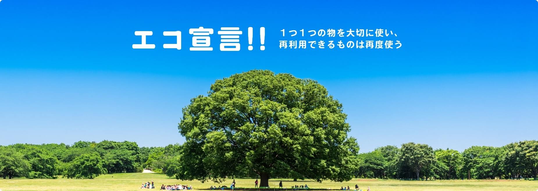 エコ宣言！！　１つ１つの物を大切に使い、再利用できるものは再度使う